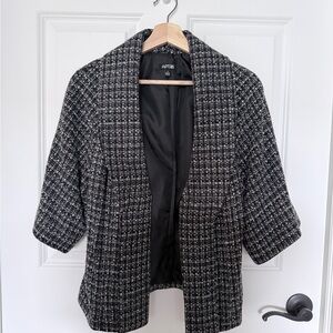 Apt. 9 Women's Black and White Tweed Blazer